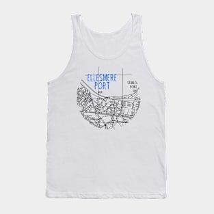 Ellesmere Port Map (Blue & White) Tank Top